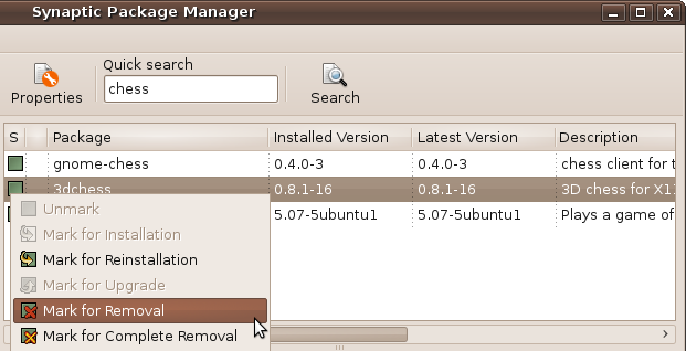 Marking a program for removal