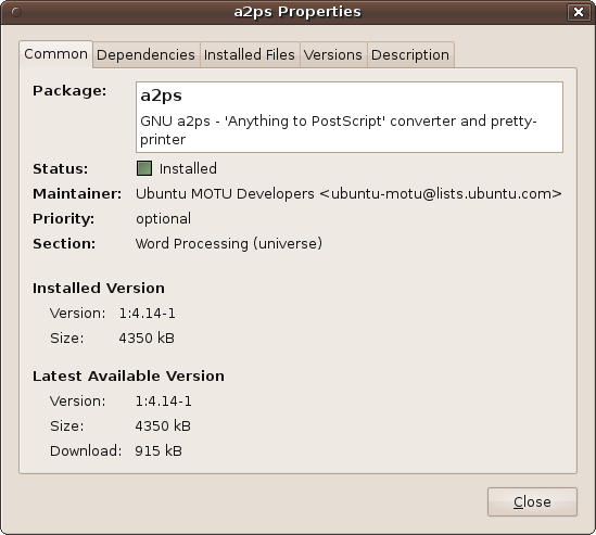 The Properties window