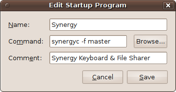 Configuring the Synergy client to run at startup