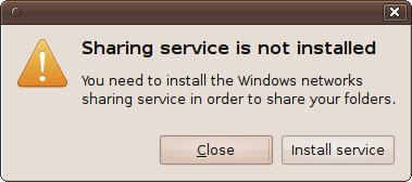 Click “Install service” to enable sharing