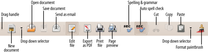 The left half of the Standard toolbar