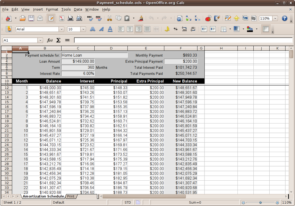 Editing a spreadsheet in Calc