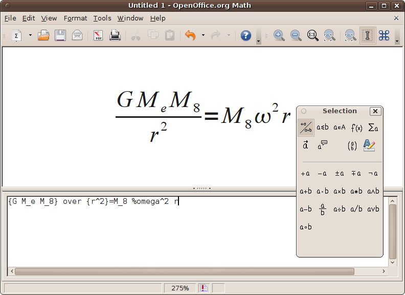 Creating formulas is easy with OpenOffice.org Math