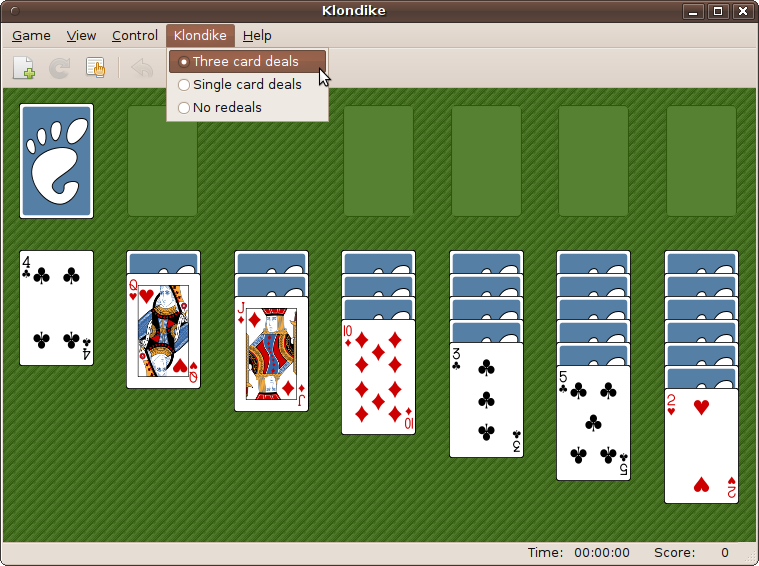 The AisleRiot Solitaire game