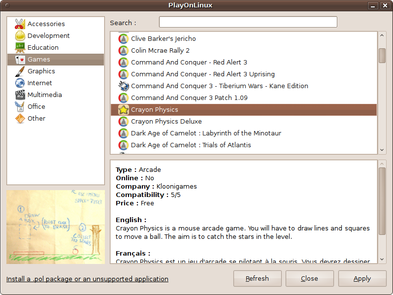 Installing a PlayOnLinux game
