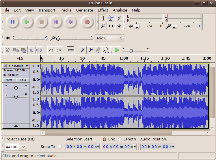 Editing an audio file in Audacity