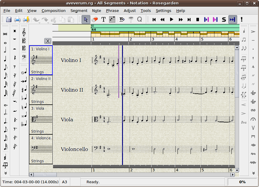 The Rosegarden Notation editor