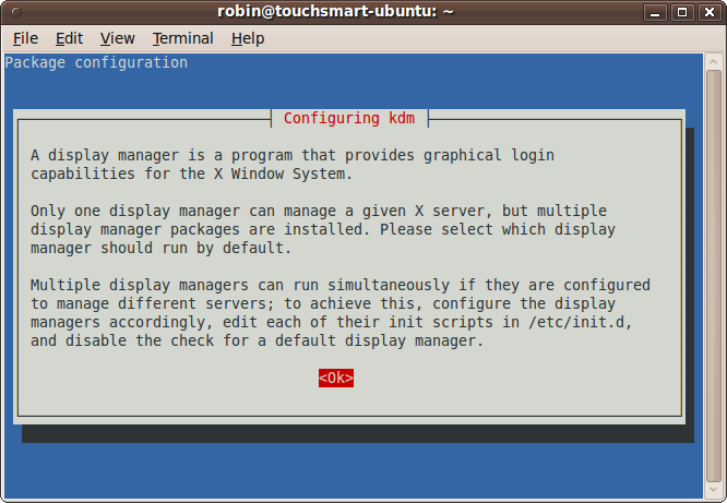 Configuring KDM after downloading Kubuntu