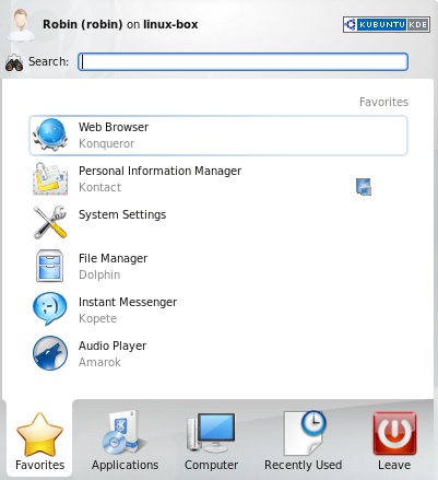 The Kickoff application launcher