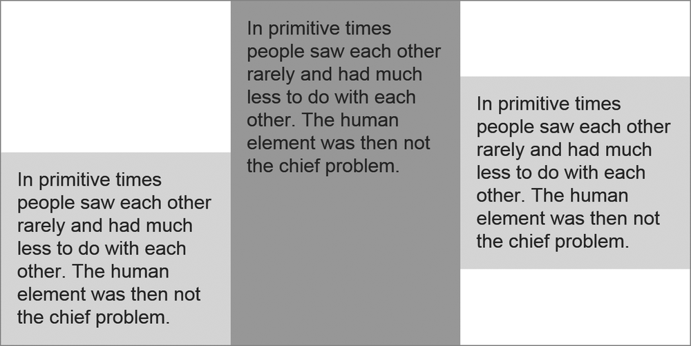 Each item is aligned differently within its cell with the grid-row-align property.
