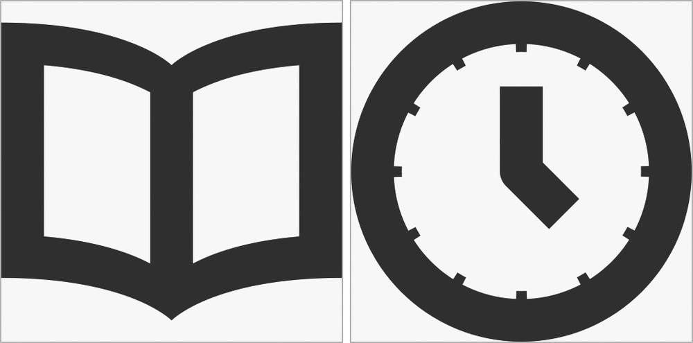 The same source image is used for both buttons, but each has a unique icon because of the stacking technique.