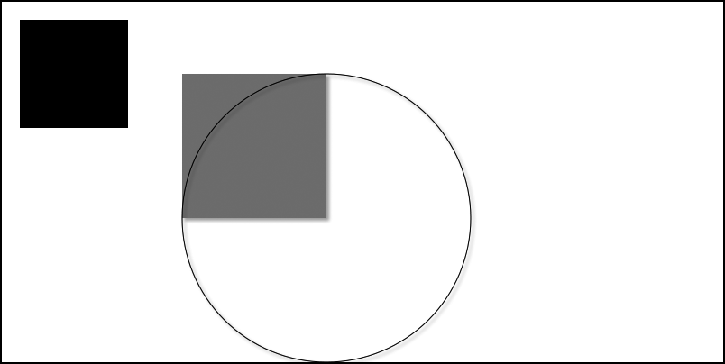 Simple shapes drawn on the canvas element