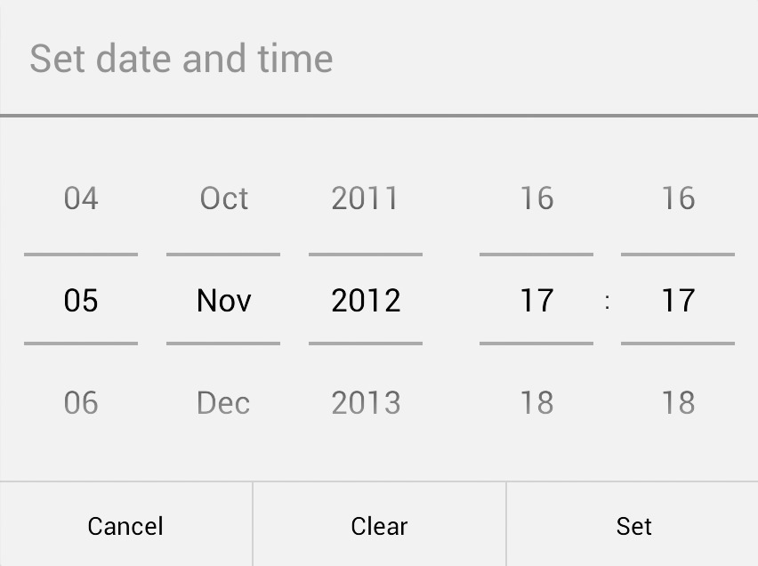 A datetime picker on Chrome for Android
