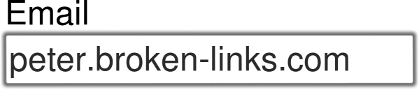 This email address isn’t formatted correctly, so in Firefox the field is surrounded by a glowing red rule.