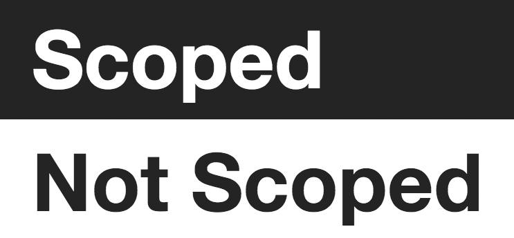 The first h1 has rules applied to it that do not affect the subsequent h1 because the rules are scoped to a different node branch.