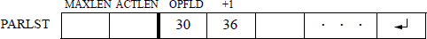 Figure showing parameter list one-dimensional array in which the keyboard input data are stored.