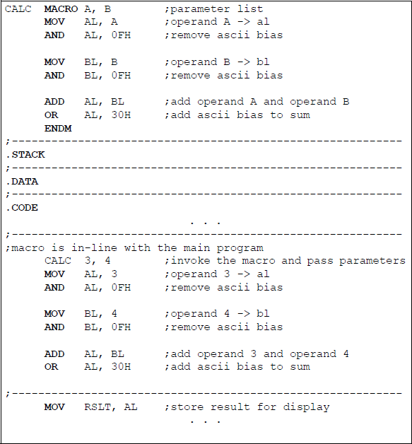 Figure showing illustrates the program segment after the macro has been invoked.
