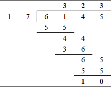 Example showing of octal division.