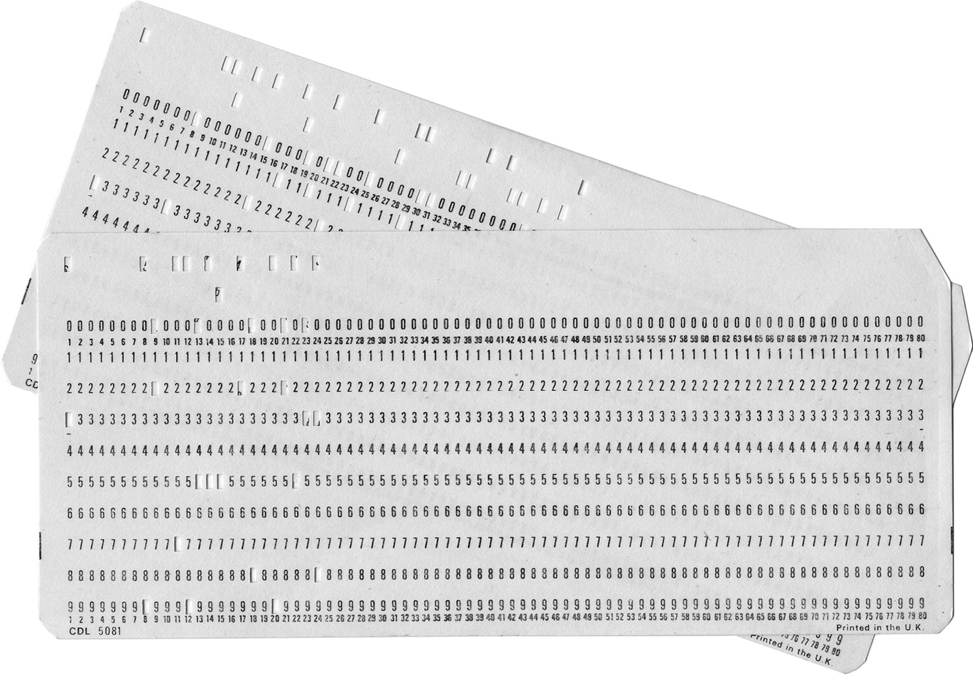 Image of Hollerith cards.