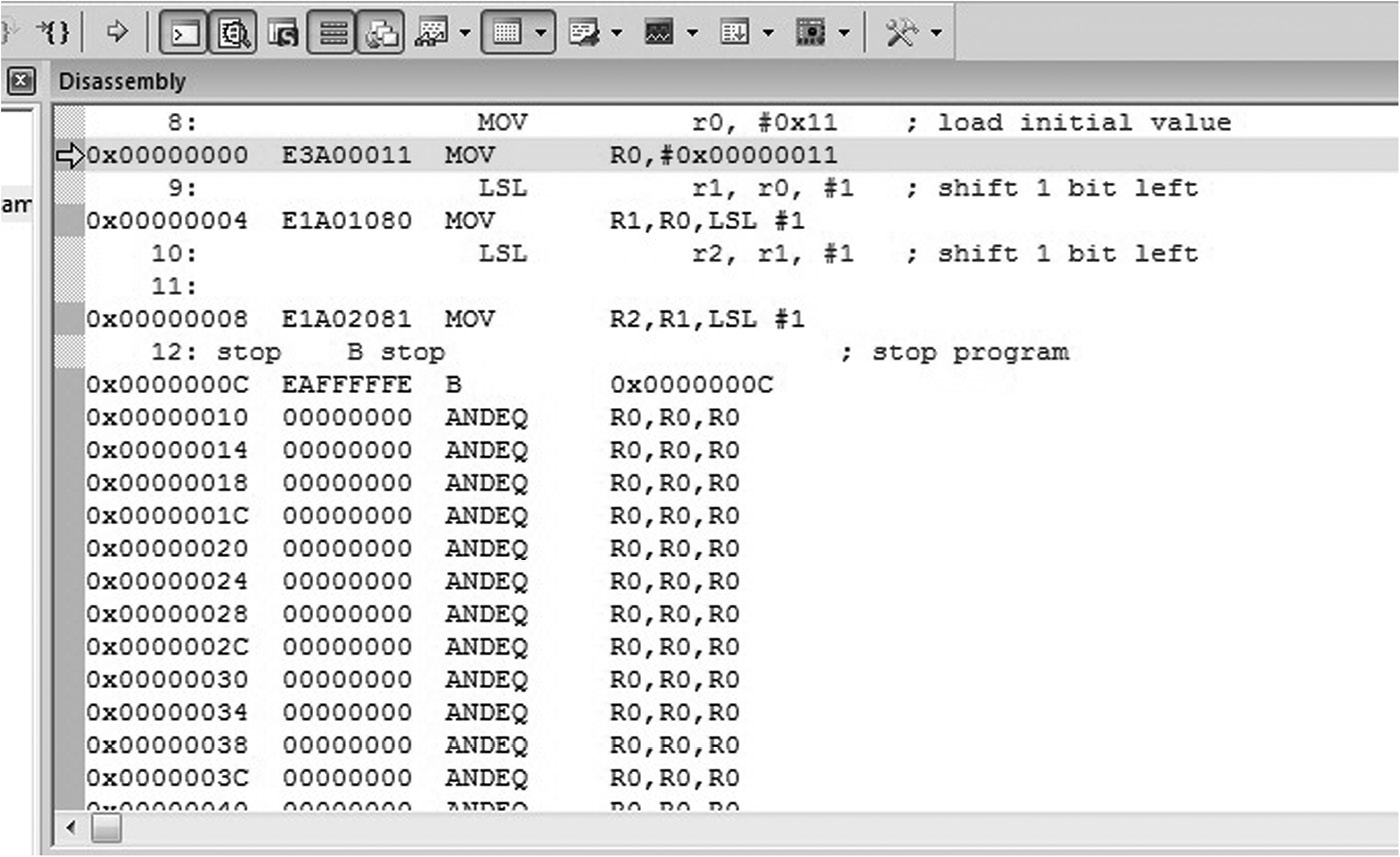 Image ofDisassembly window. 