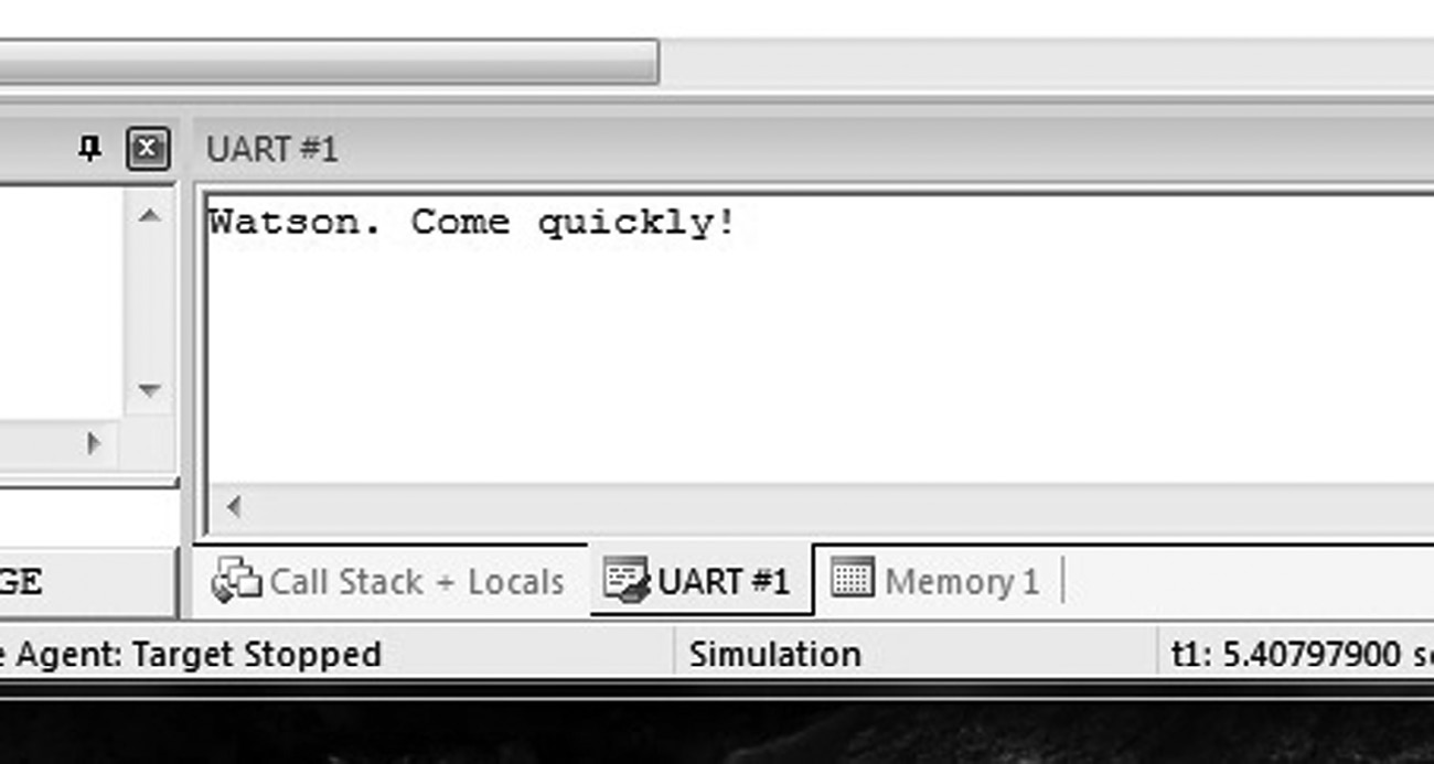 Image of Serial output window.