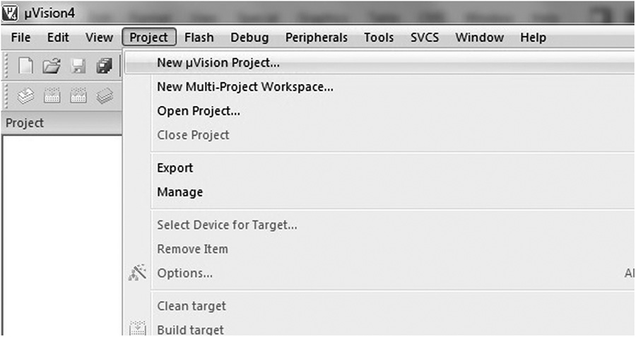 Image of Creating a new project.