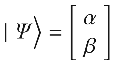 $$ \mid \varPsi \Big\rangle =\left[\begin{array}{c}\alpha \\ {}\beta \end{array}\right] $$