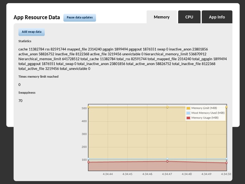 Screenshot of the Metrics 0.1 cartridge