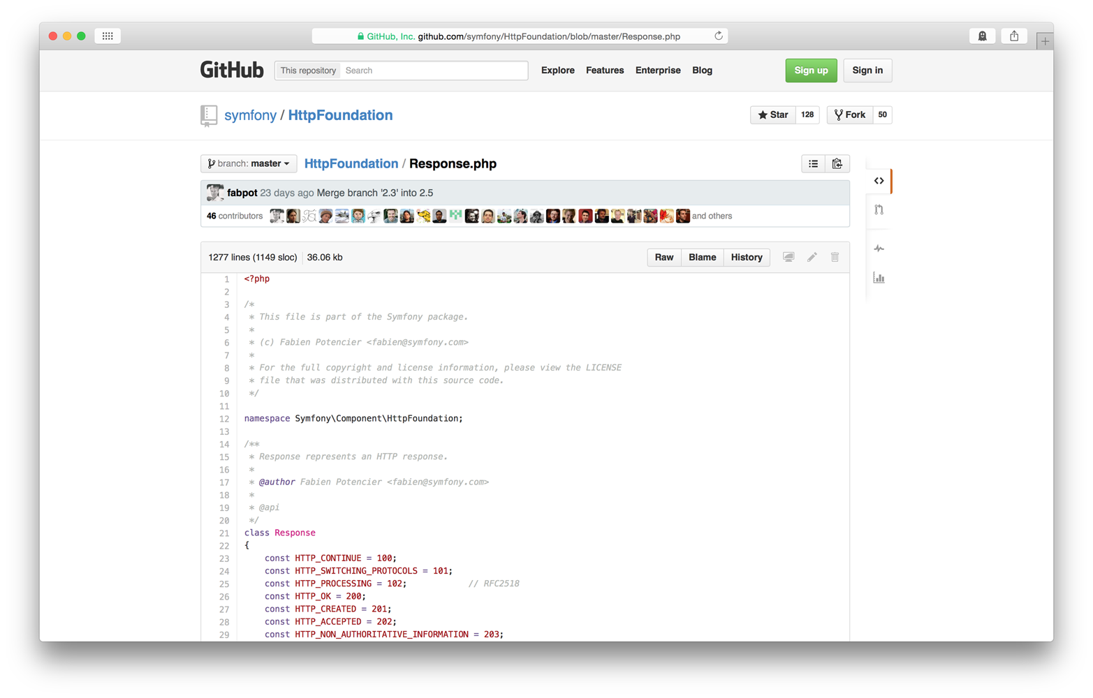 HttpFoundation Response Class