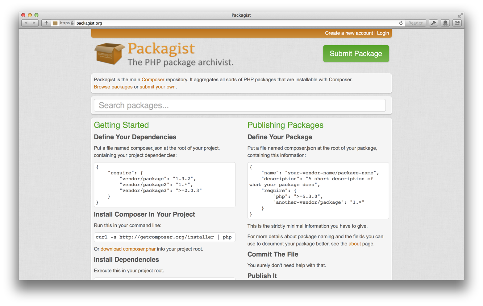Packagist website