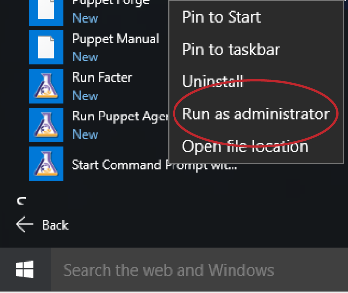 Run as administrator