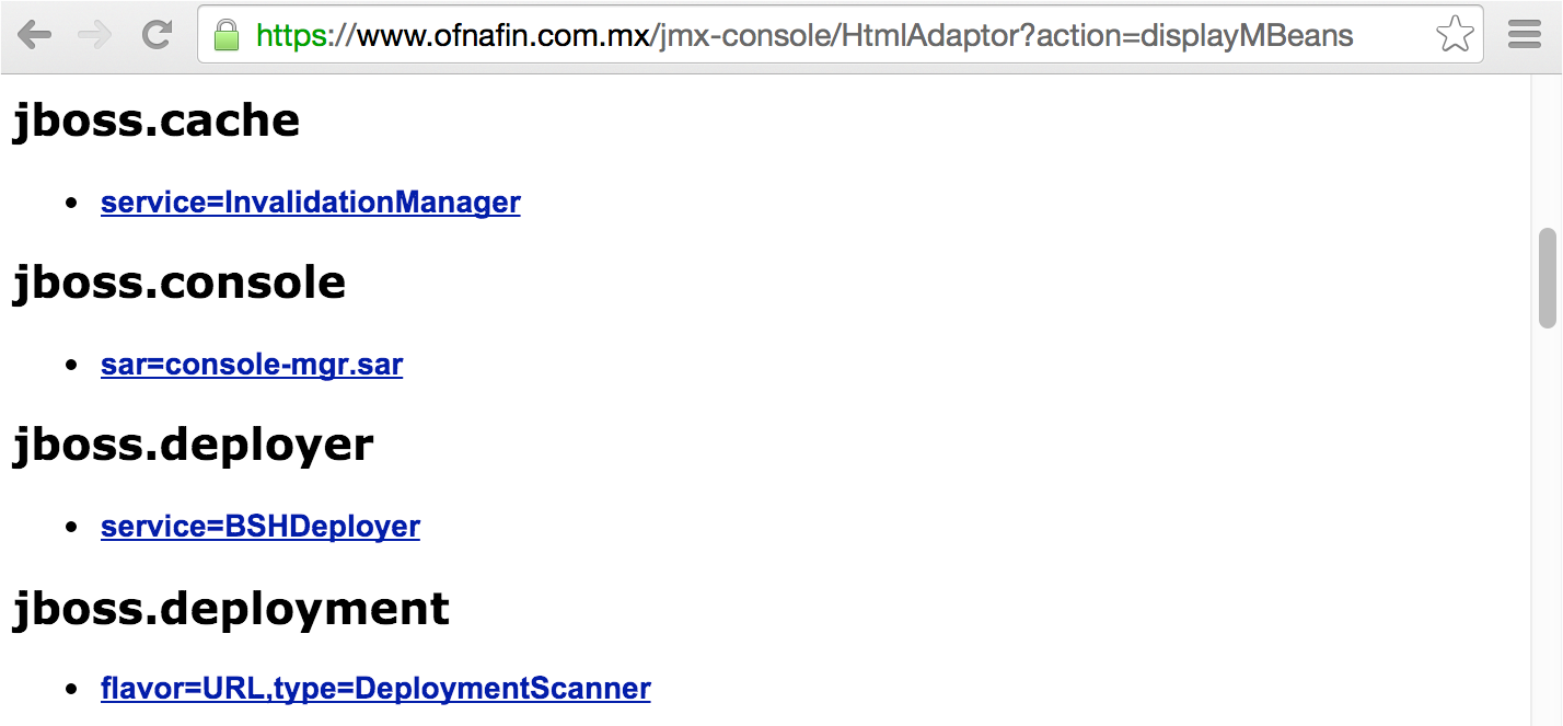 Enumerating MBeans via the JMX console
