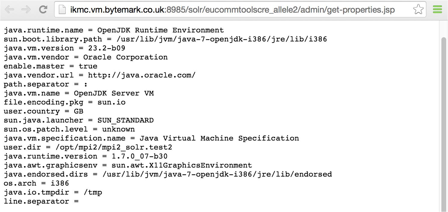 Revealing environment details via get-properties.jsp