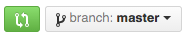 The pull request button, shown to the left of the list of branches. The ARIA label for this button is 'Compare, review, create a pull request'.