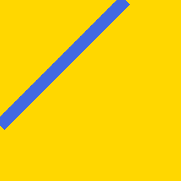 A single diagonal line drawn from the left side to the top edge of a yellow square.