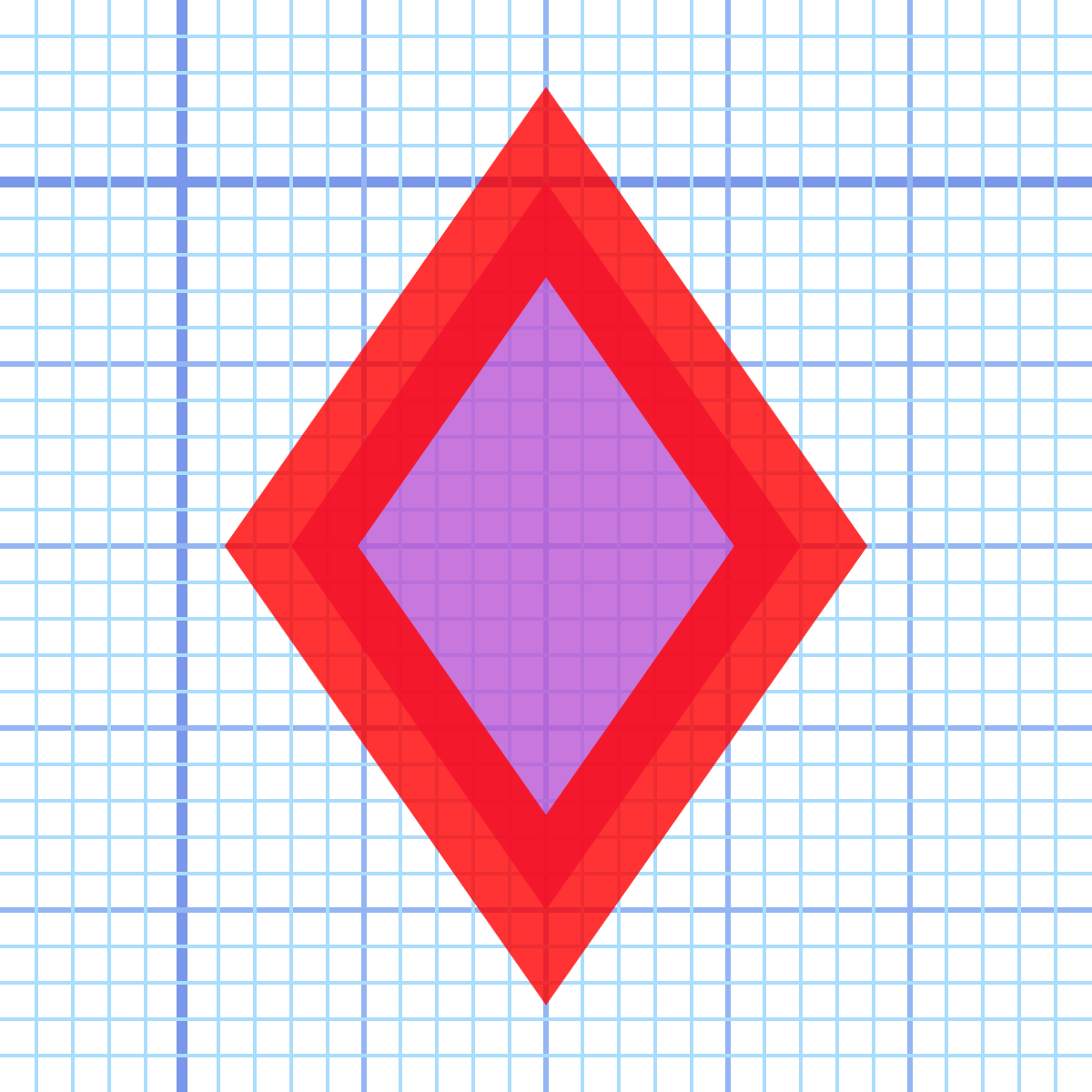 The same diamond, but now the notch has been filled in, so that the corners are symmetrical.