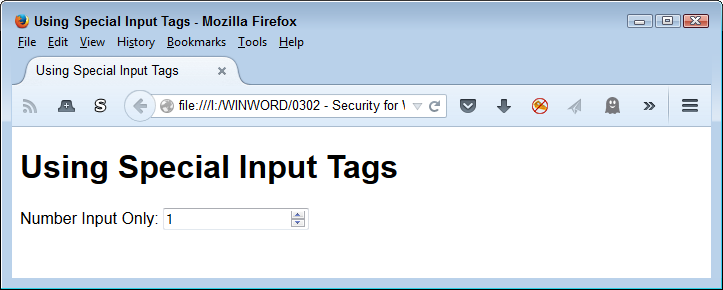 A number input features an up/down arrow control