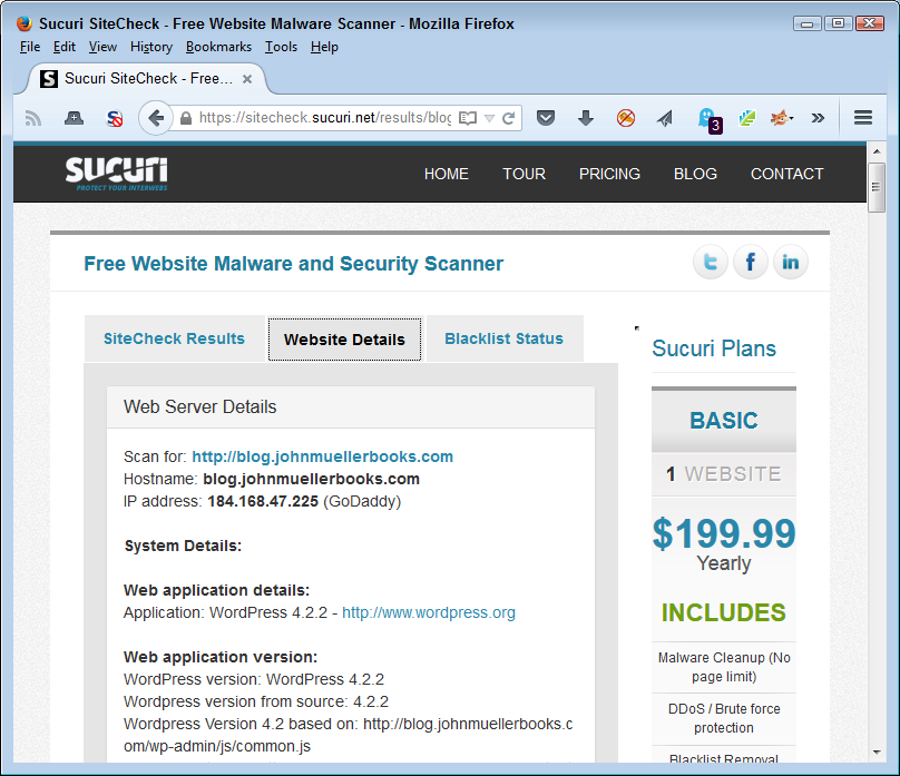 The detailed information can provide insights into what hackers can learn about your setup