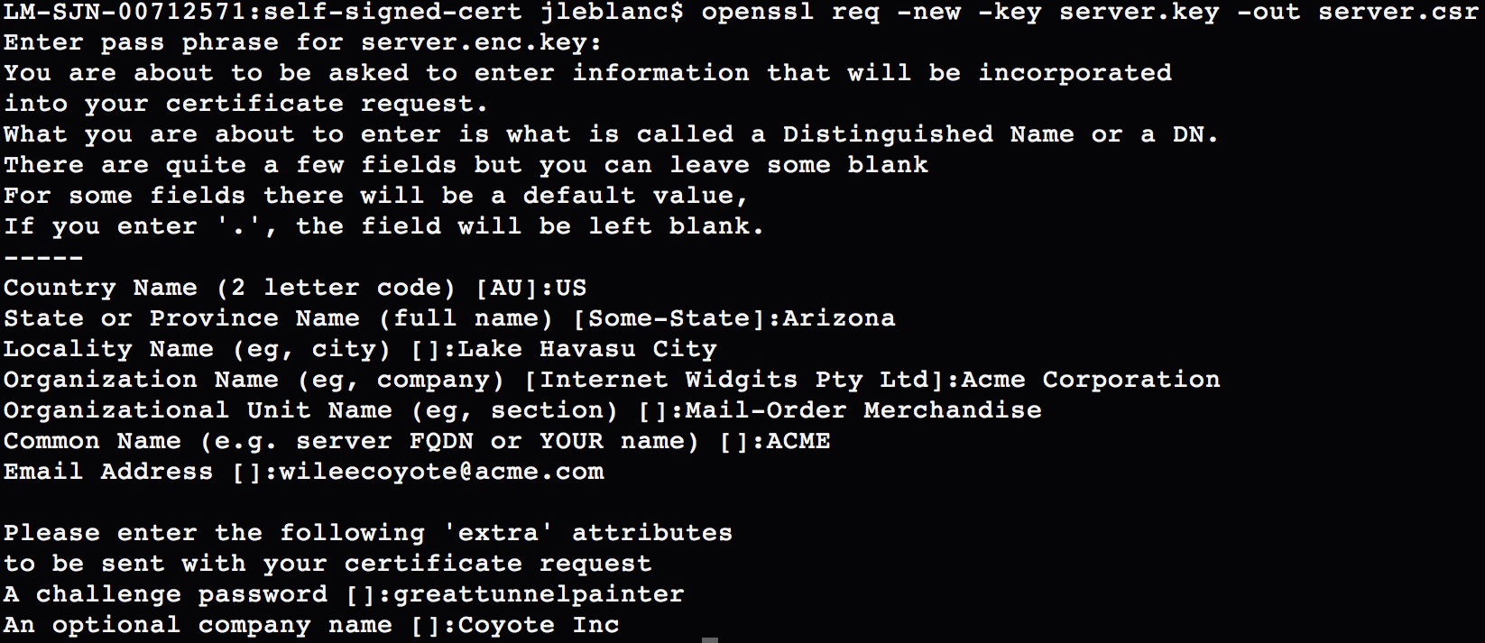 Creating a Certificate Signing Request