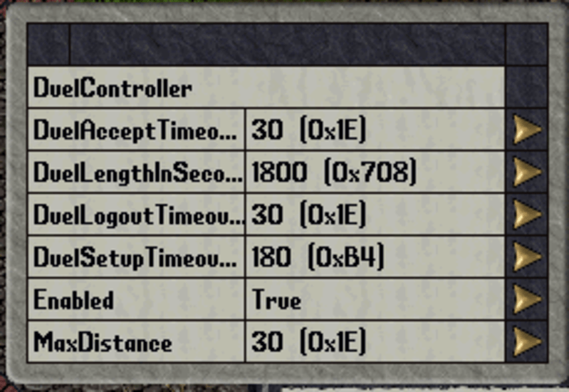 Modifying properties for a RunUO item in-game from the Ultima Online client.