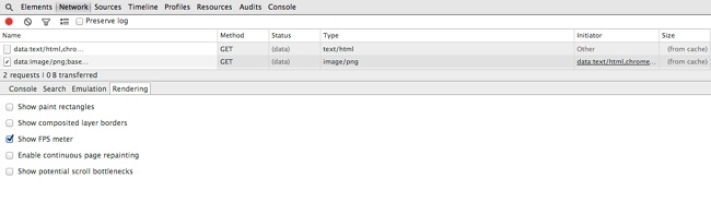 Enabling the FPS meter in Chrome Developer Tools