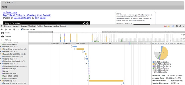 Chrome’s Timeline tool in Frames mode