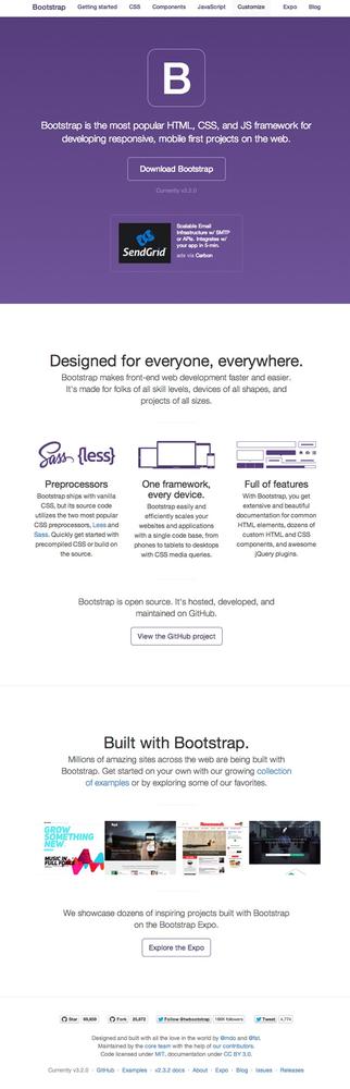 The Bootstrap homepage