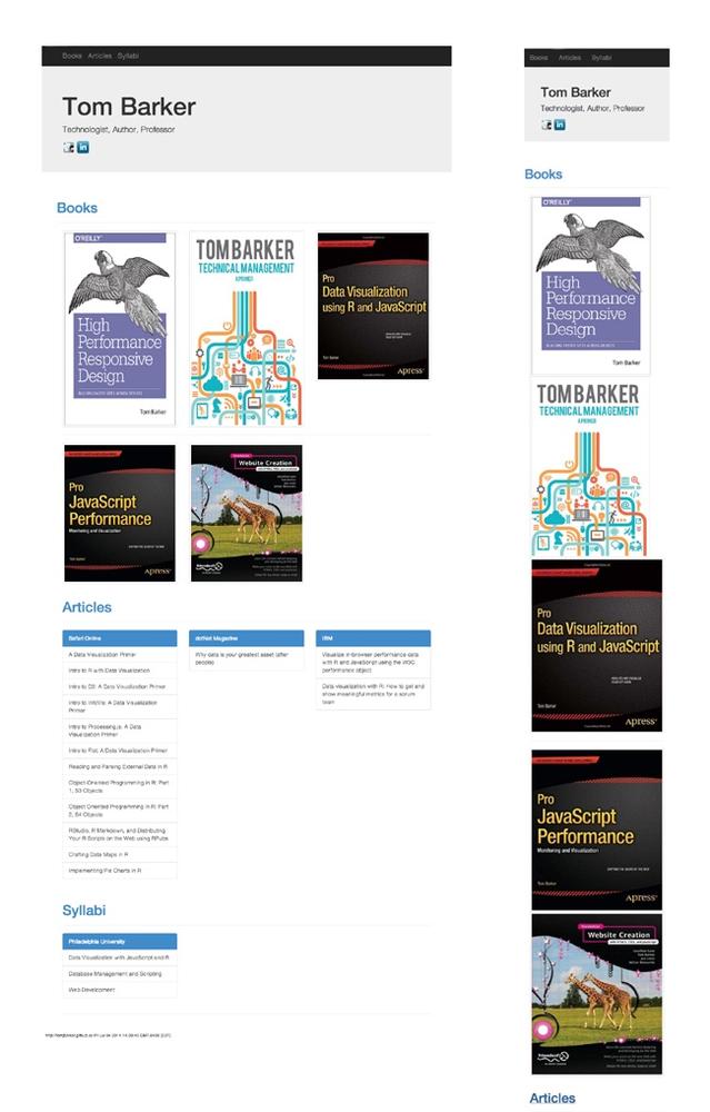 An example website created in Bootstrap