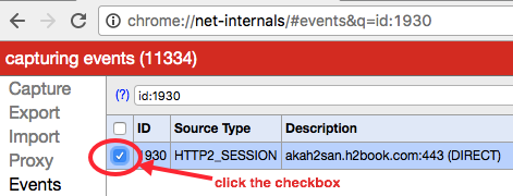 Net-Internals Events