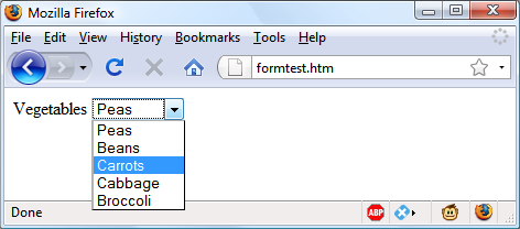 Creating a drop-down list with select