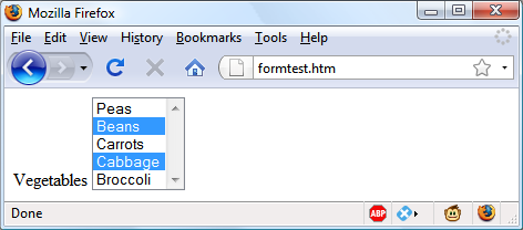 Using a select with the multiple attribute