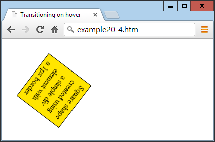 The object rotates and changes color when hovered over