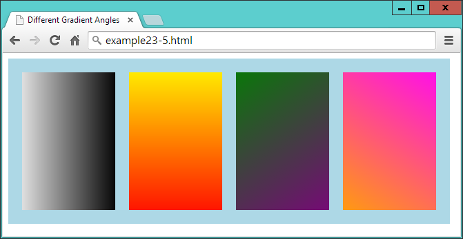 A range of different linear gradients