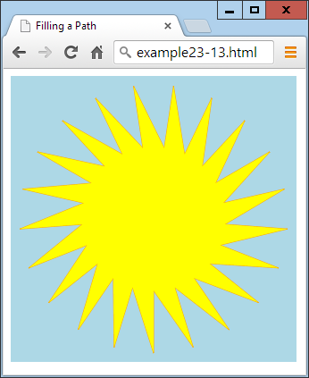 Drawing and filling in a complex path